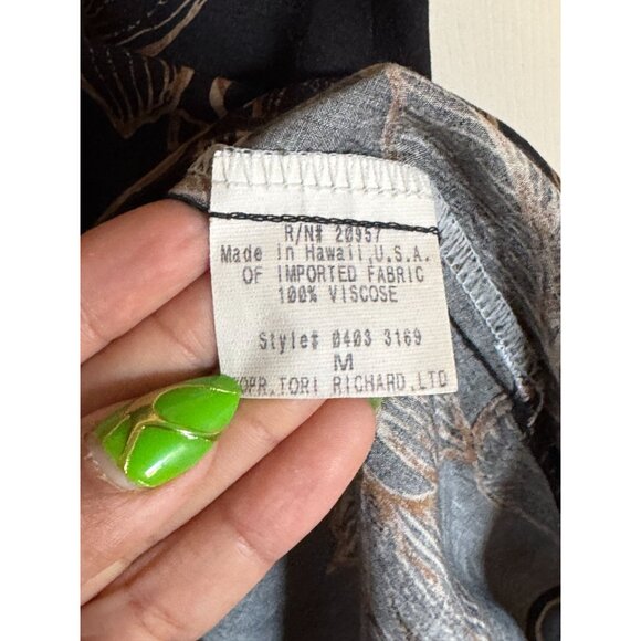 Tori Richard Honolulu Tropical Leaf Print Men's Button Down Shirt Size Medium d1 - Picture 4 of 7